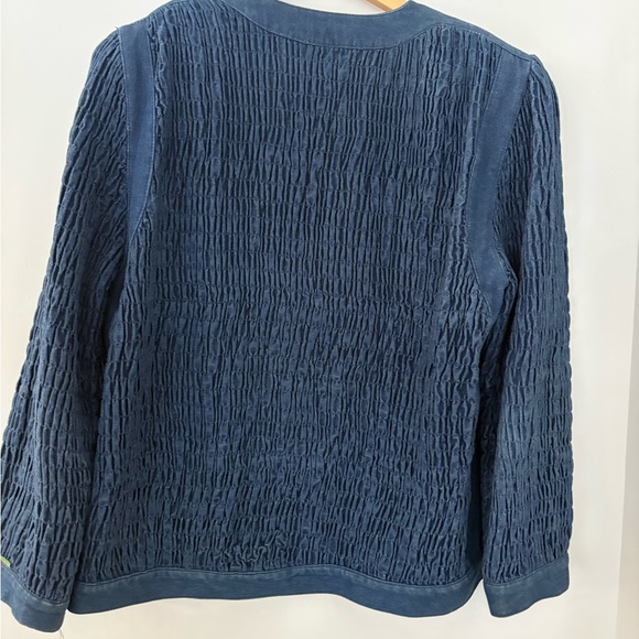 VTG Gene Ewing BIS M Wrinkled Rich Denim Jacket Blue California Sunwash Button - Picture 12 of 16